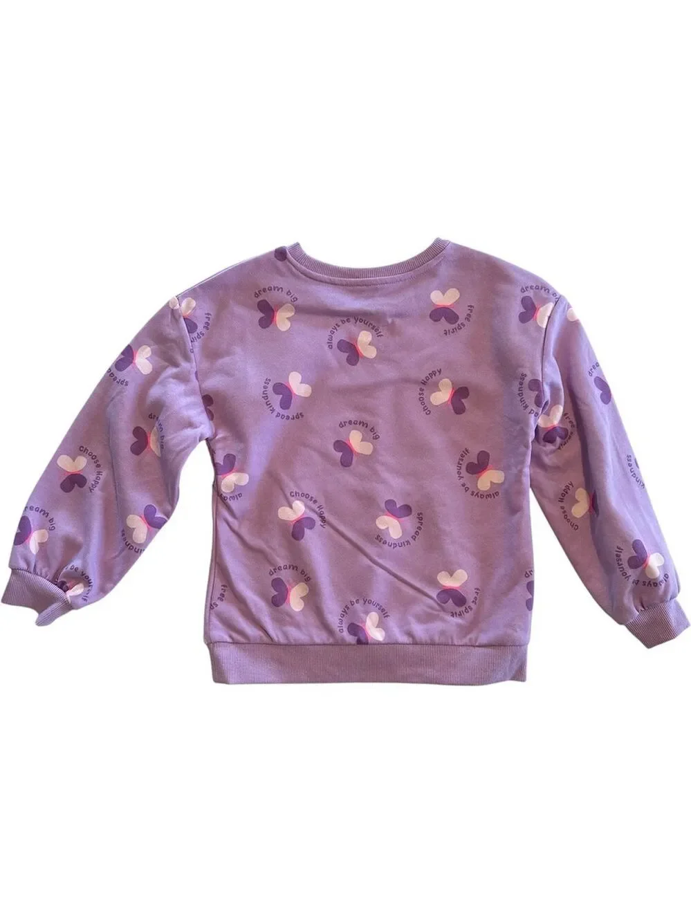 Garanimals Girls 7 Sweatshirt Purple Hippie Dream Big Butterfly Long Sleeve NWT